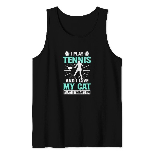 Tennis Lover Coachs Kitten Spirit Animal Cat Owner Tank Tops