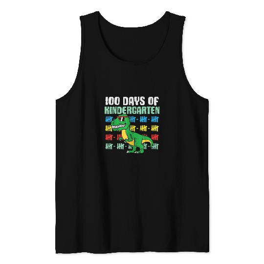 Dinosaur Pet 100 Days Of Kindergarten Trex Dinosaur 100th Day School 1 Tank Tops