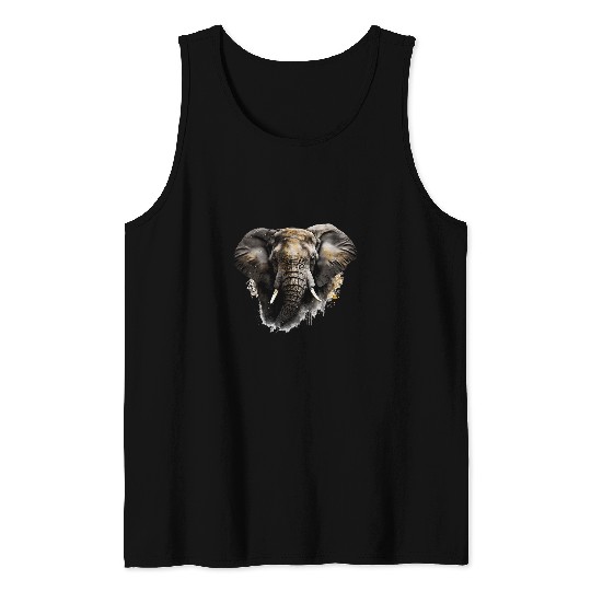 Elephant Mammal Animal Print Art Animal Lover Tank Tops