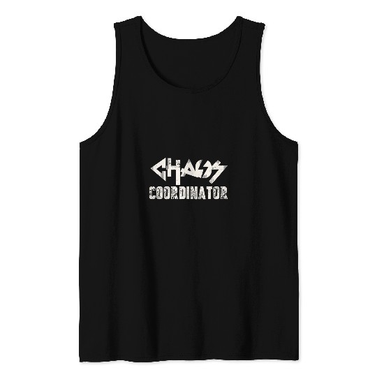 Funny Teacher Parents Mom Dad Family Chaos Coordinator Tank Tops