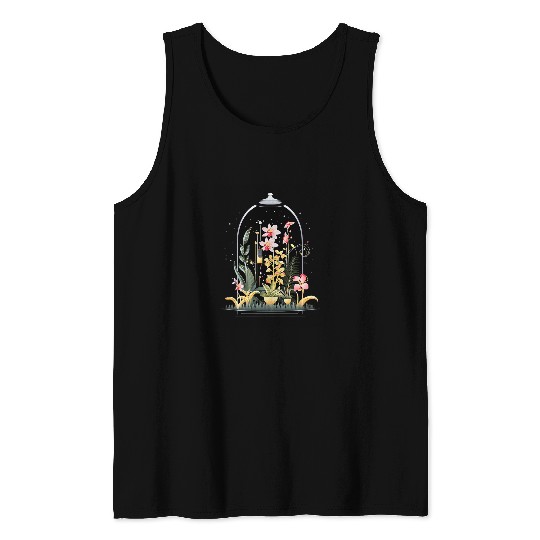 Orchid Flower Plant Terrarium Houseplant Gardener Florist Tank Tops