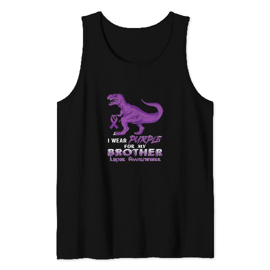 Dinosaur Pet I Wear Purple for My Brother Lupus Awareness Tank Tops