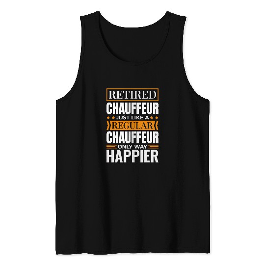 Retired Chauffeur Design for Private Taxi Limousine Driver Tank Tops