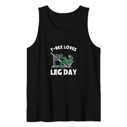 Dinosaur Pet Gym TRex Loves Leg Day Dinosaur Men Women Tank Tops