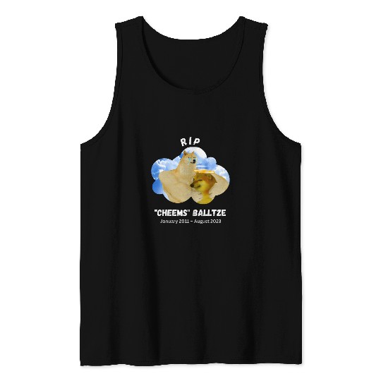RIP Cheems Balltze Swole Doge Dog Shiba Inu Ball Ball Tank Tops