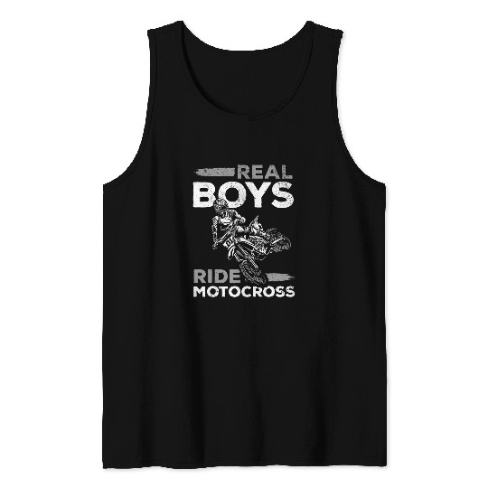 Supercross Dirt Bike Motorcycle Real Boys Ride Motocross Tank Tops