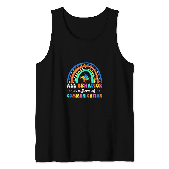 Autism Puzzle All Behavior Is A Form Of Communication Sped Teacher Autism 2 Tank Tops