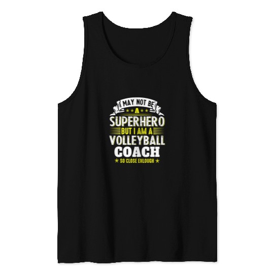 Volley Coaching Team Superhero Volleyball Coach Tank Tops