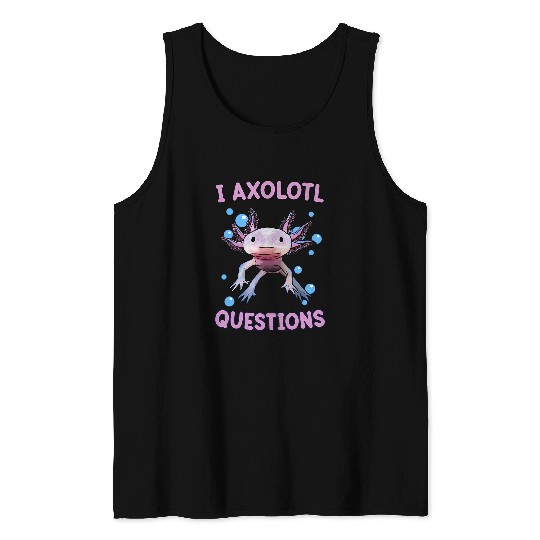 Axolotls Pet Purple Axolotls I Axolotls Question  Kids Cute Salamander Tank Tops