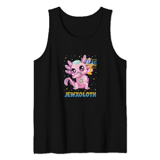Axolotls Pet Jewxolotl Hanukkah Chanukah Jewish Christmas 355 Tank Tops