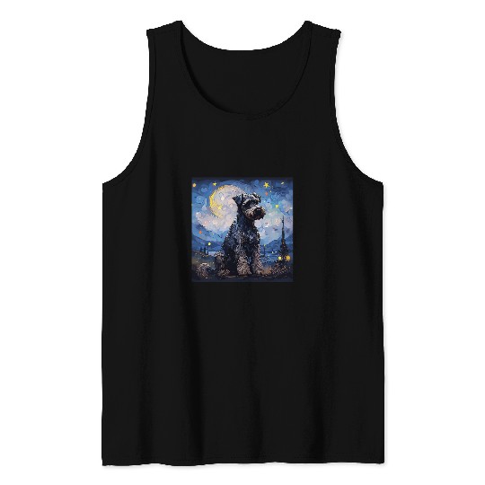 Miniature Schnauzer Starry Night For Dog Mom Dog Dad 1 Tank Tops