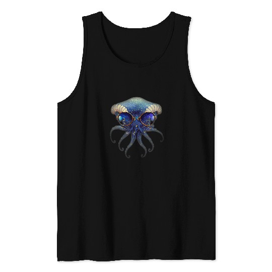 Dinosaur Pet Blue Transparent Octopus Out Of Water Dinosaur Jaw Tank Tops