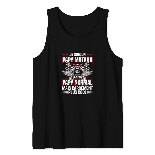 Mens Grandpa Biker Gift Fathers Day Motorcycle Chopper Grandpa Tank Tops
