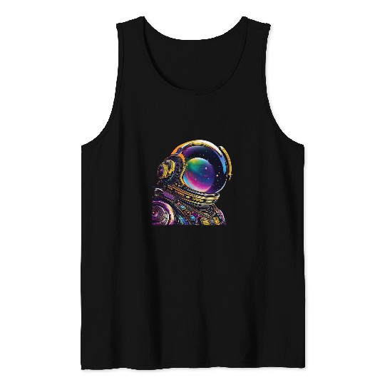 Discover Cosmic Surreal Journey Astronaut Trippy Space Design Tank Tops