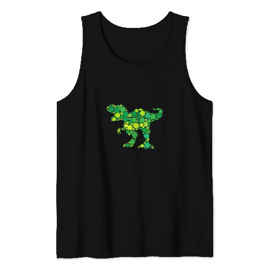 Dinosaur Pet Green Polka Dot T rexs Dinosaur International Dot Day 1 Tank Tops