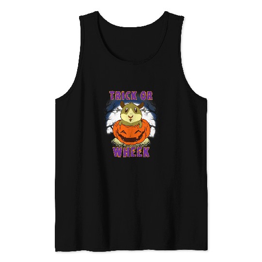 Guinea Pig Pet Trick Or Wheek Guinea Pig Halloween 3 Tank Tops