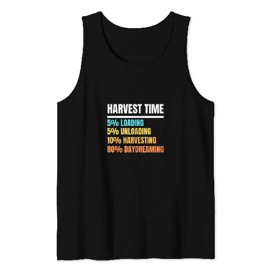Funny Farmer And Harvest Time Harvesting Tank Tops