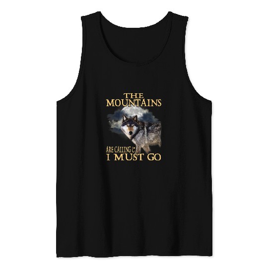 Coyote Mammal The Mountains Are Calling Realistic wolfs Nature wolfs Lover Tank Tops