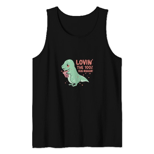 Dinosaur Pet Boba Tea Bubble Milk Tea Drink T rexs Dino Tank Tops