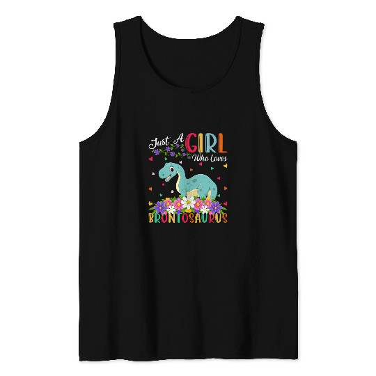 Dinosaur Pet Funny Dinosaur Lover Just A Girl Who Loves Brontosaurus Tank Tops