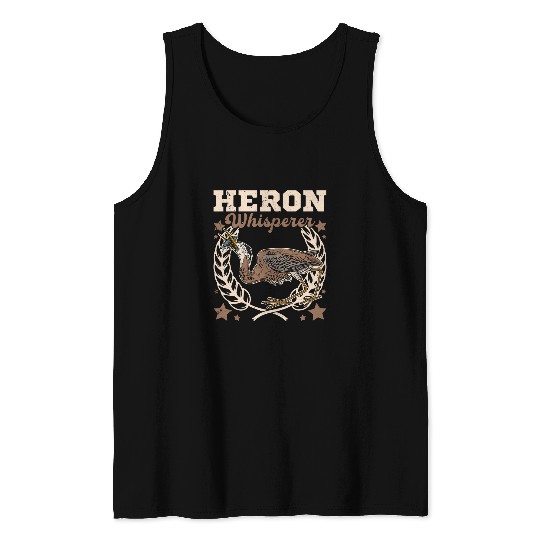 Heron water wildlife birdwatching birder biologist binocular 6 Tank Tops