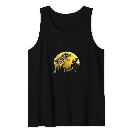 Dinosaur Pet Bigfoot Walking Dinosaur Sasquatch Tyrannosaurus TRex Moon Tank Tops