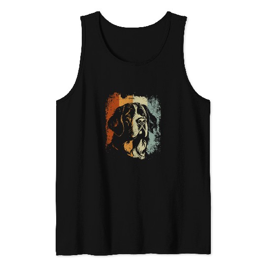 Retro Style Saint Bernard Dog Tank Tops