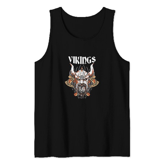 Coyote Mammal Viking Dad Father Ragnar Thor Odin wolfs Odins Viking Tank Tops