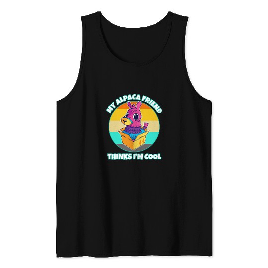 Llama Pet friend animal wool nature farmer forest Tank Tops