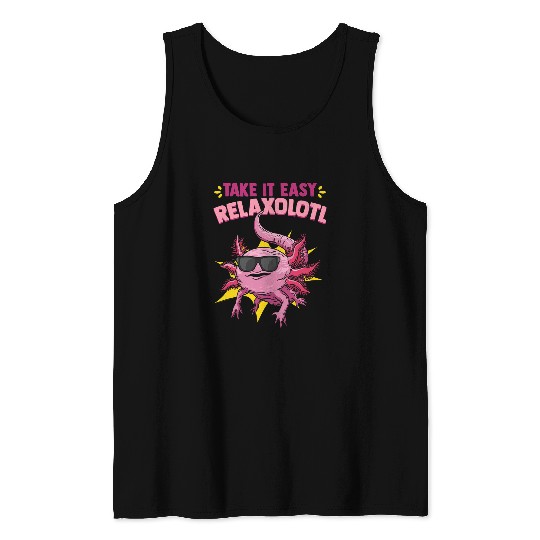Axolotls Pet RelAxolotls Walking Fish Lizard Kawaii Axolotls Tank Tops