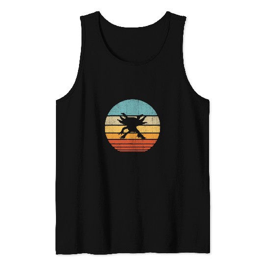 Axolotls Pet Salamander Retro vintages 70s Sunset Amphibian Animal Tank Tops