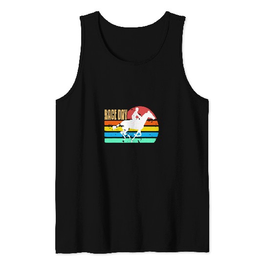 Horse Pet RACE DAY Awesome Retro vintages Horse Racing Present Tank Tops