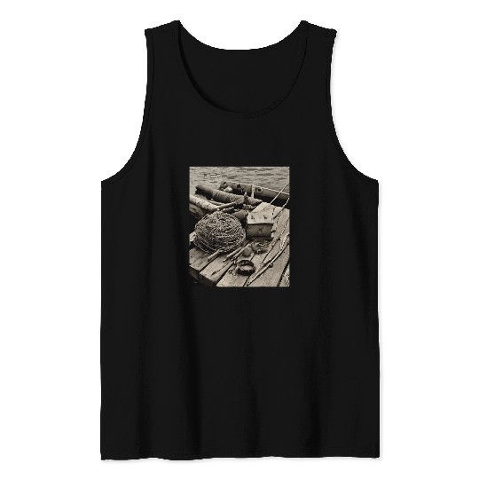 Fishing Fun Gear Wooden Dock Nostalgia Tank Tops