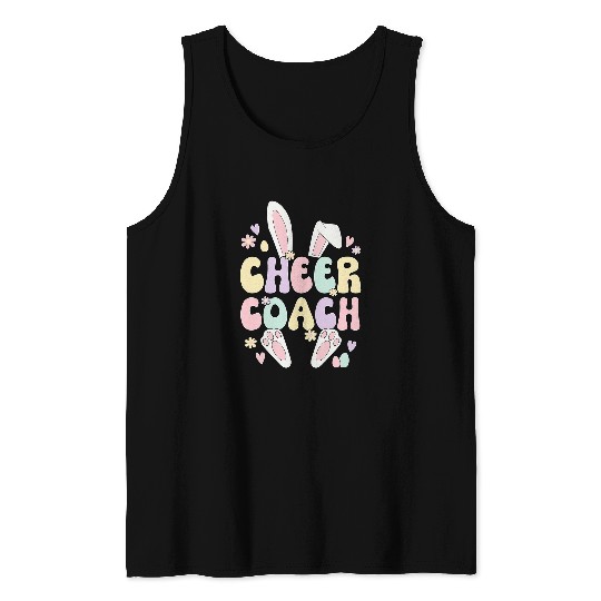 Cheer Coachs Easter Bunny Cheerleading Coachs Easter Day Tank Tops