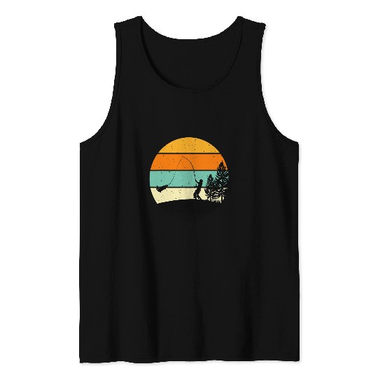 Fishing Fun fishermen fishing at the lake vintages retro nostalgia Tank Tops
