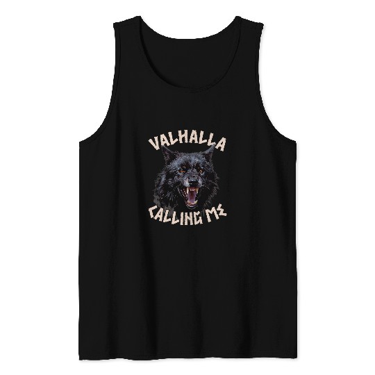 Coyote Mammal Viking Angry wolfs Norse Mythology Valhalla Calling Me Viking Tank Tops