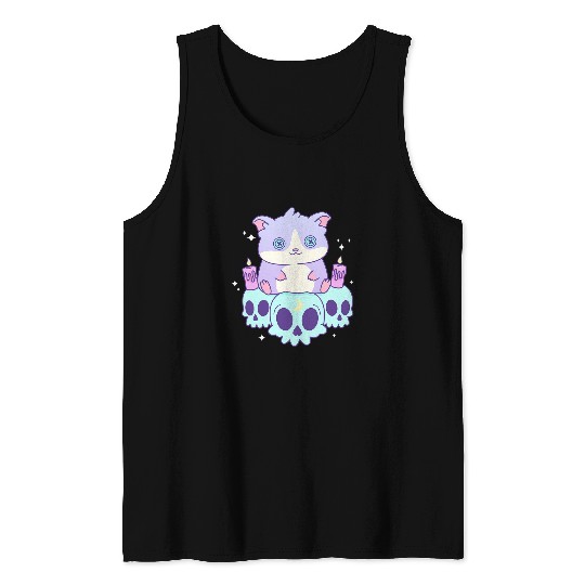 Guinea Pig Pet Cute Kawaii Pastel Goth Guinea Pig Witchcraft Emo Tank Tops