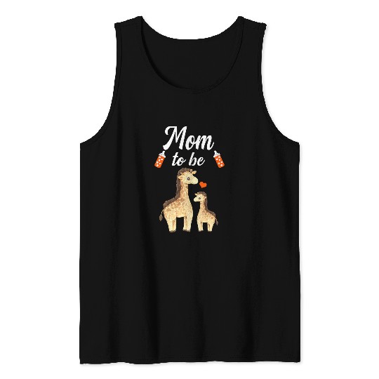 Giraffe Pet Mom To Be Giraffes Baby Shower Cute Animal Tank Tops