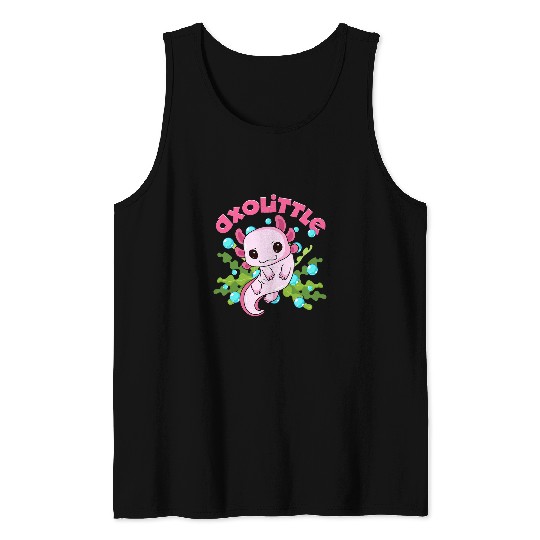 Axolotls Pet Axolittle design with Mexican amphibia Tank Tops
