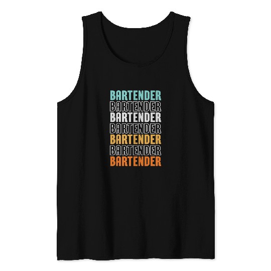 Bartender Retro Cocktail Lover vintages Bartending Bar Tank Tops