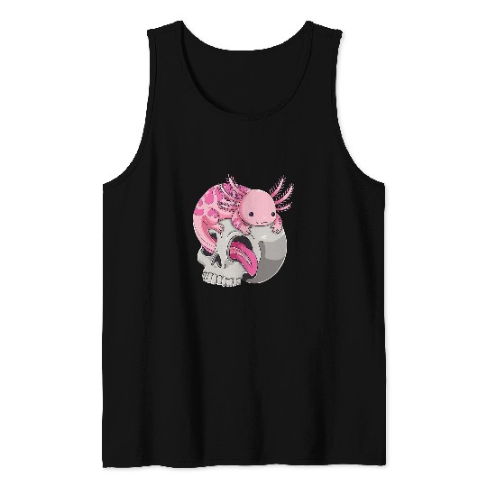 Axolotls Pet Skull Mexican Salamander Fish Kawaii Aesthetic Tank Tops