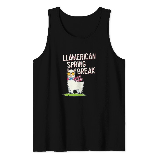 Llama Pet Spring Break Tank Tops
