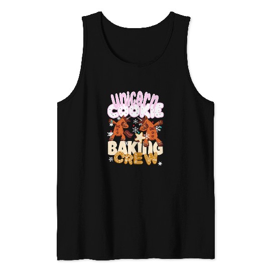 Unicorn Pet Cookie Baking Crew Christmas Baker Team Gingerbread Tank Tops