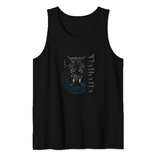 Coyote Mammal Valhalla wolfs Wolves Odins Runes Norse Compass Vikings 9 Tank Tops
