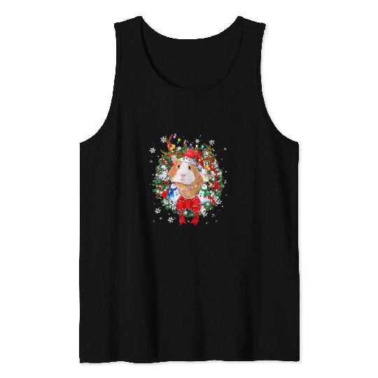 Guinea Pig Pet Christmas Wreath Decoration xmass Pajamas Tank Tops