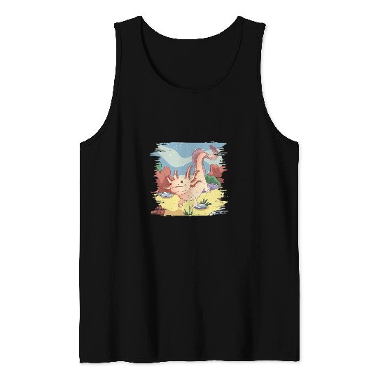 Axolotls Pet Salamander Mud Puppy Axolotlss Mexican Walking Fish Tank Tops