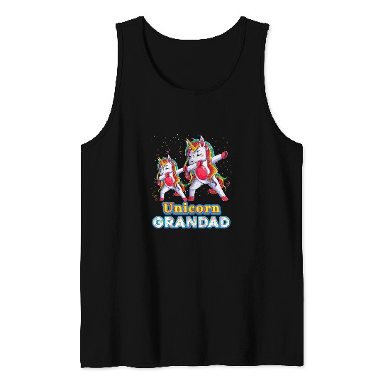 Unicorn Pet Grandad Unicorn  Magical Family Matching Father Day Tank Tops