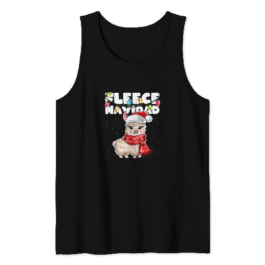 Llama Pet Fleece Navidad Llama Ugly Christmas Feliz Navidad Gift Women Tank Tops