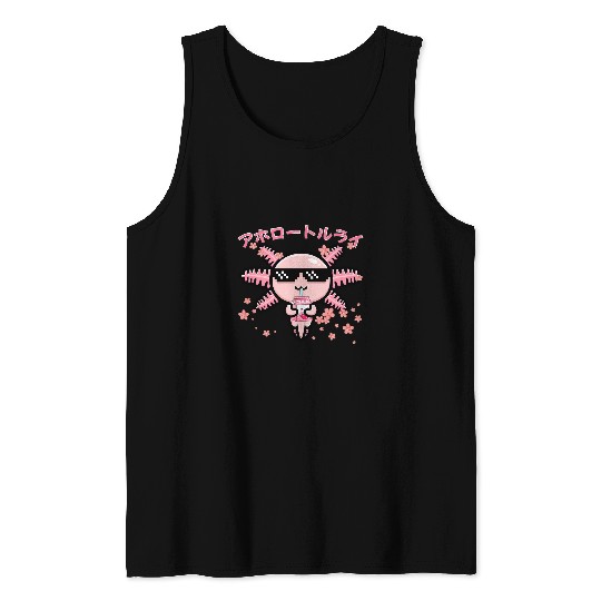 Axolotls Pet Kawaii Axolotls Life Ramen Strawberry Milk Shake Japanese 178 Tank Tops