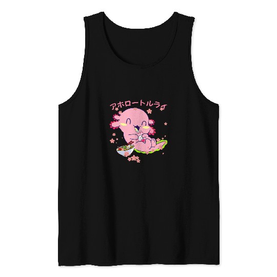 Axolotls Pet Kawaii Axolotls Life Ramen Strawberry Milk Shake Japanese 103 Tank Tops
